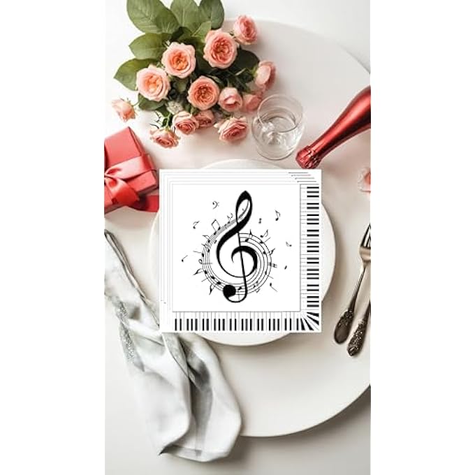 MUSIC NOTE PAPER NAPKINS SET40 PCS LUNCHEON DINNER DECORATIVE DISPOSABLE NAPKIN FOR PARTY SUPPLIES - Image 5